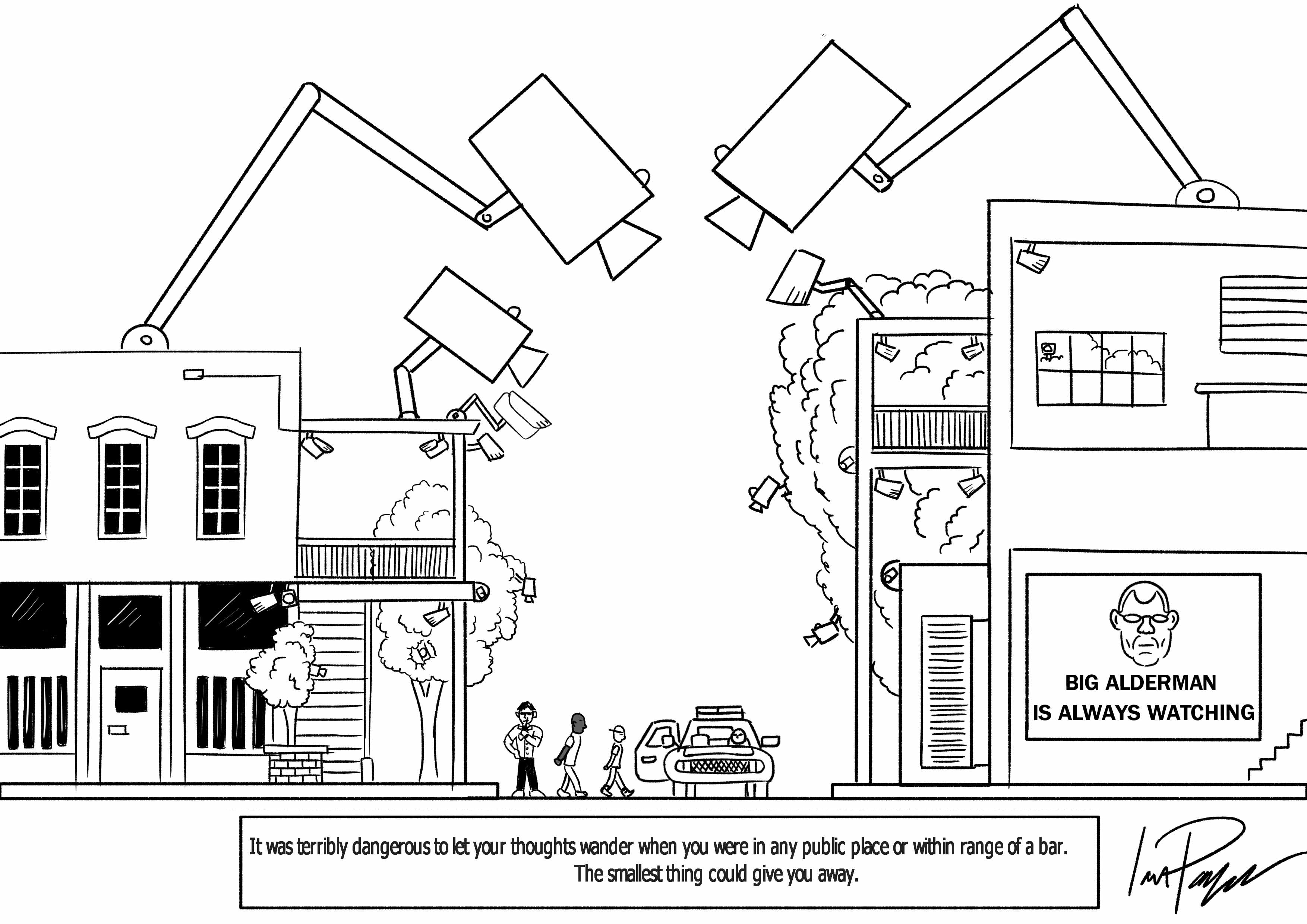 Cartoon: Big Alderman is Always Watching