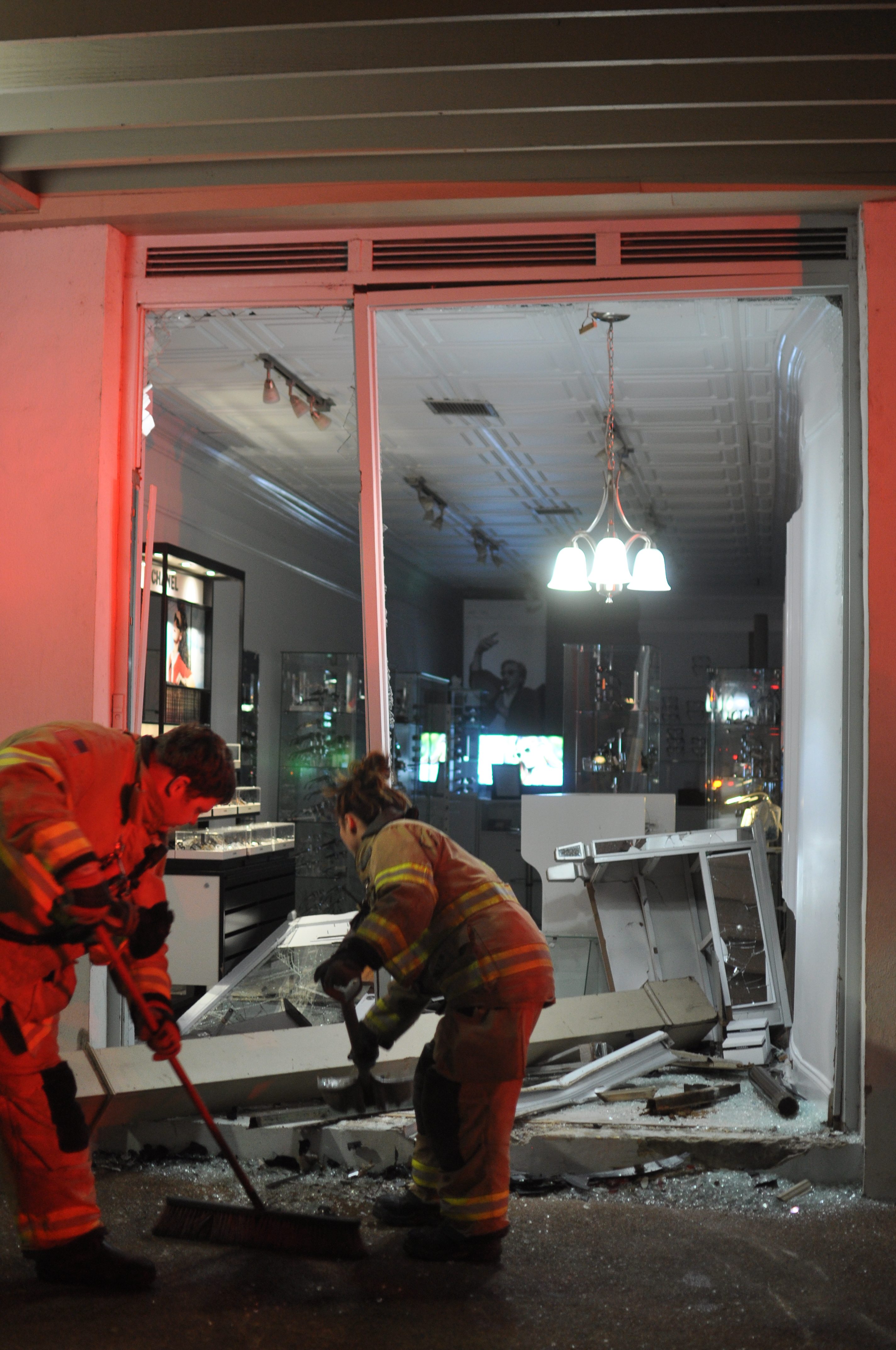 Vehicle crashed into Oxford Square storefront