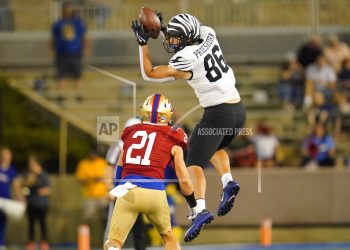 Checking the tape: Caden “big play” Prieskorn
