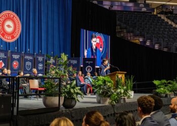 Emmy Award-winner Conor Knighton leaves his ‘Footprint’ at Fall Convocation