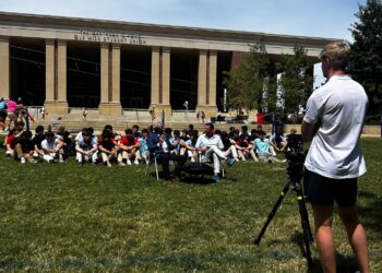 Chancellor Boyce joins Chris Beard for fireside chat in the Grove