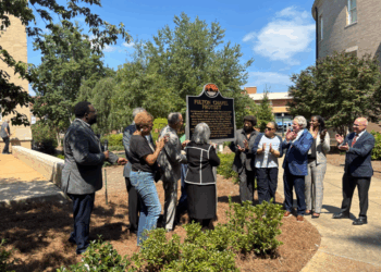 Plaque placed outside Fulton Chapel to honor Ole Miss 8
