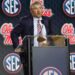 Golding addresses the press at SEC Media Days